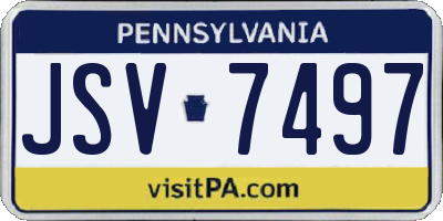 PA license plate JSV7497