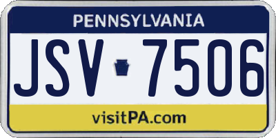 PA license plate JSV7506