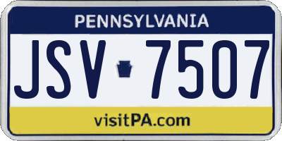 PA license plate JSV7507