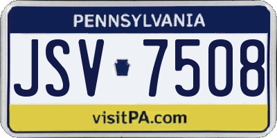 PA license plate JSV7508