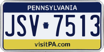 PA license plate JSV7513