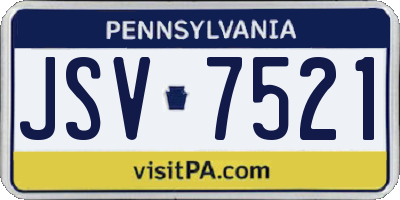 PA license plate JSV7521