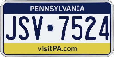 PA license plate JSV7524