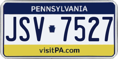 PA license plate JSV7527
