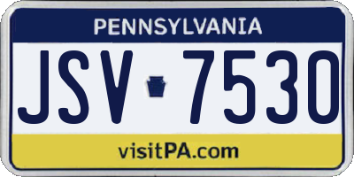 PA license plate JSV7530