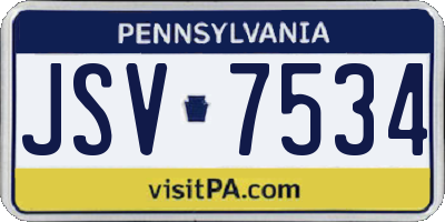 PA license plate JSV7534