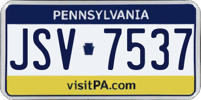 PA license plate JSV7537