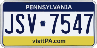 PA license plate JSV7547