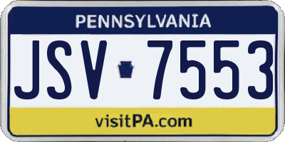 PA license plate JSV7553