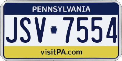 PA license plate JSV7554