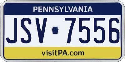PA license plate JSV7556