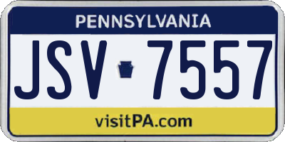 PA license plate JSV7557