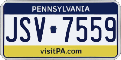 PA license plate JSV7559