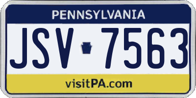 PA license plate JSV7563