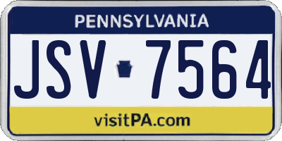 PA license plate JSV7564