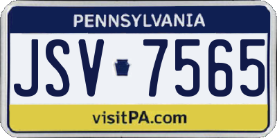PA license plate JSV7565
