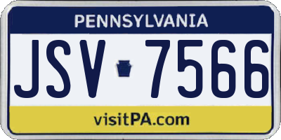 PA license plate JSV7566