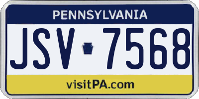 PA license plate JSV7568