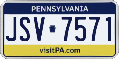 PA license plate JSV7571