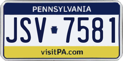 PA license plate JSV7581