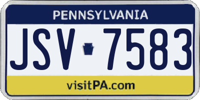 PA license plate JSV7583