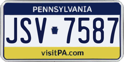 PA license plate JSV7587