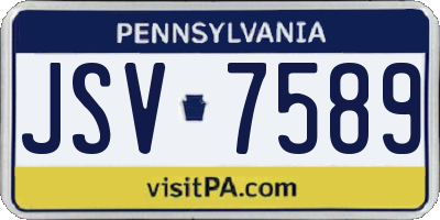 PA license plate JSV7589
