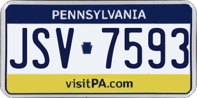 PA license plate JSV7593