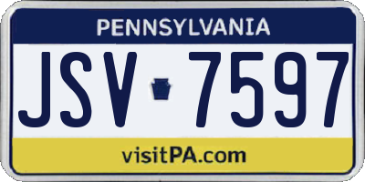 PA license plate JSV7597