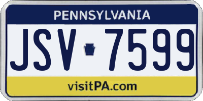 PA license plate JSV7599