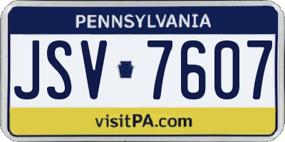 PA license plate JSV7607