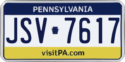 PA license plate JSV7617