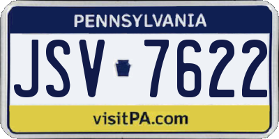 PA license plate JSV7622