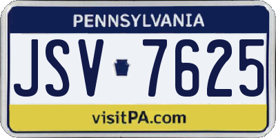 PA license plate JSV7625
