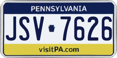 PA license plate JSV7626
