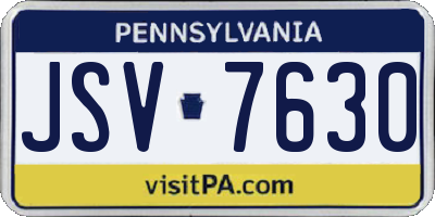 PA license plate JSV7630