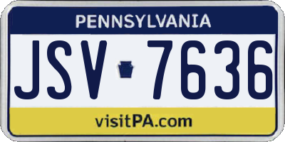 PA license plate JSV7636