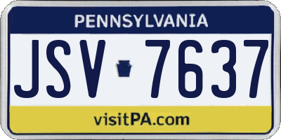 PA license plate JSV7637