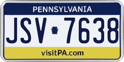 PA license plate JSV7638