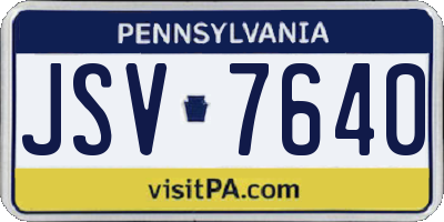 PA license plate JSV7640