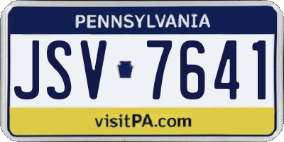 PA license plate JSV7641