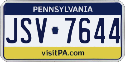 PA license plate JSV7644