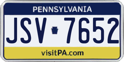 PA license plate JSV7652