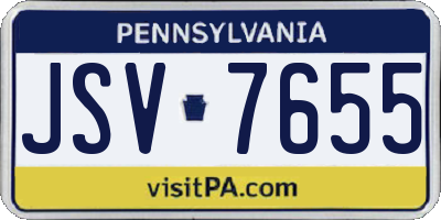 PA license plate JSV7655