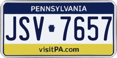 PA license plate JSV7657