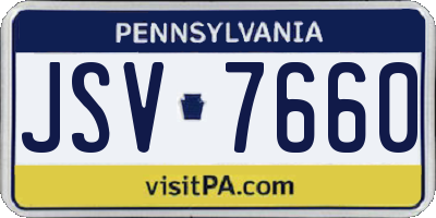 PA license plate JSV7660