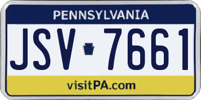 PA license plate JSV7661