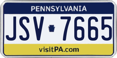 PA license plate JSV7665