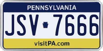 PA license plate JSV7666