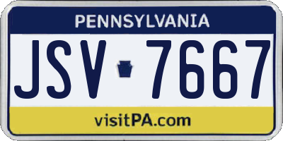PA license plate JSV7667